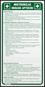 INSTRUKCJA OBSŁUGI APTECZKI płyta PCV znak BHP