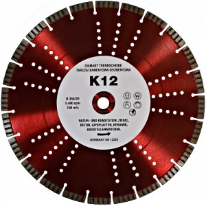 TARCZA PREMIUM DIAMENTOWA K-12 BETON GRANIT 350x20