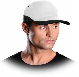 Czapka Z DASZKIEM UNIWERSALNA biała BAWEŁNA 100%