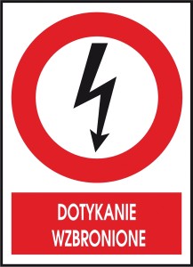 Znak elektryczny BHP Dotykanie wzbronione