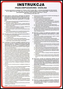 ZNAK TABLICA Instrukcja przeciwpożarowa ogólna