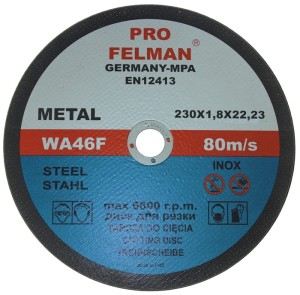 TARCZA,TARCZE DO CIĘCIA METALU 230x2,0 FELMAN inox