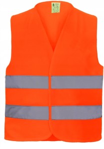 KAMIZELKA OSTRZEGAWCZA ODBLASKOWA POMARAŃCZOWA r S