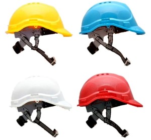 HEŁM KASK OCHRONNY budowlany Z PASKIEM 4 PUNKTOWY