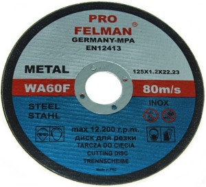 TARCZA TARCZE DO CIĘCIA METALU 125X1,2 FELMAN