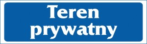 ZNAK informacyjny TEREN PRYWATNY