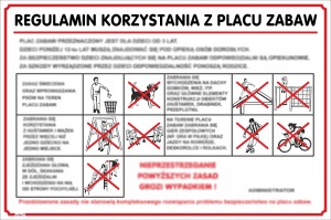 REGULAMIN KORZYSTANIA Z PLACU ZABAW TABLICA