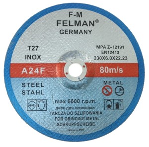 TARCZA,TARCZE DO SZLIFOWANIA METALU 230X6  felman
