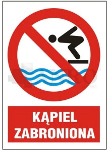 TABLICA TABLICZKA ZNAK ZAKAZ KĄPIELI